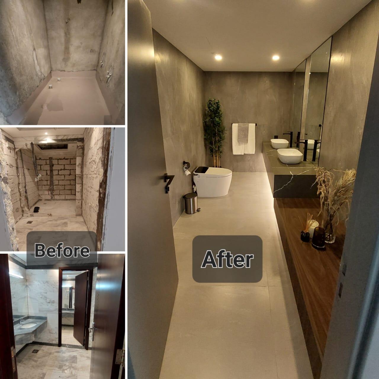 Bathroom renovation in Business Bay - modern luxury finish